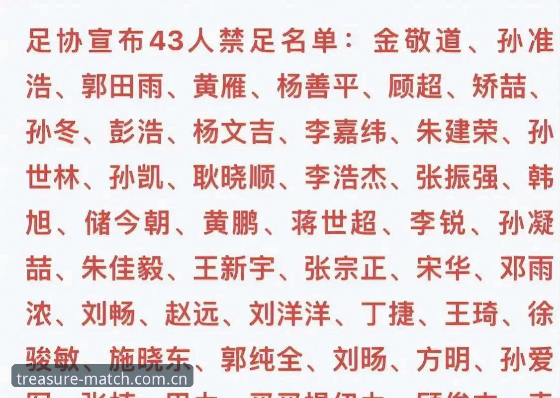 多宝体育手机版 中国足协第三批禁足名单最新动态:17人终身禁足,48人遭重罚,多宝体育平台深度解读